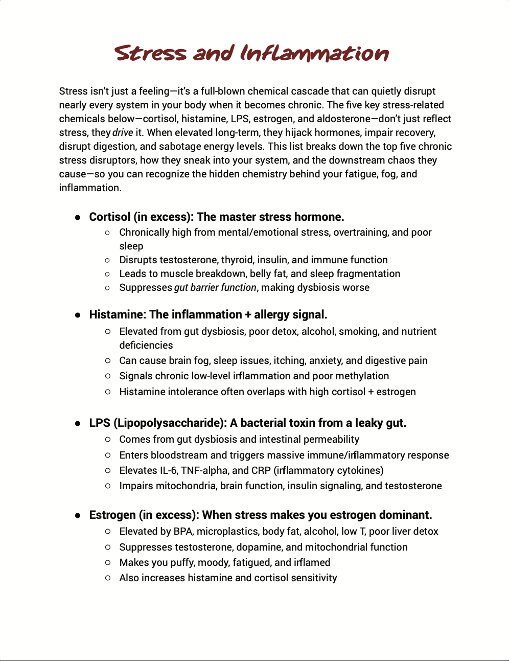 Stress and Inflammation
